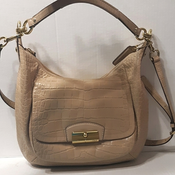 ☆NEW☆Gorgeous COACH "KRISTIN" Exotic Embossed Leather Convertible Hobo/Crossbody - Picture 3 of 8